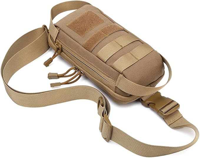 Sunnystacticalgear Outdoor Sports Hiking Sling Bag Shoulder Pack Camouflage Tactical Molle Chest Bag - Black