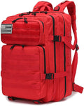 45L Military Tactical Backpacks Molle Army Assault Pack 3 Day Bug Out Bag Hiking Treeking Rucksack (Red)