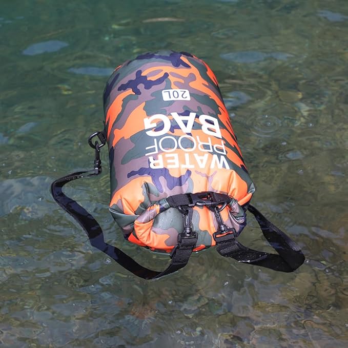 CANDeal Camouflage Waterproof Dry BagLightweight Roll Top Dry Storage Backpack for Kayaking Beach Rafting Boating Hiking Snowboarding Swimming Camping and Fishing