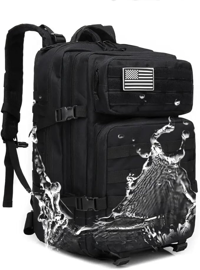 900D Oxford Military Tactical Backpack Molle Army Assault3 days pack bug out Bag for PhotographerHickingTreekingTravel (Black CP)