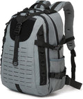 Military Tactical Backpack For Men Laser-Cut Molle Daypack 3 Day for HikingWorkingTravel (black grey)