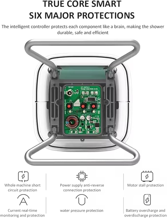 Outdoor Battery Powered Portable Rechargeable Auto Camping Shower Water Pump ShowerPortable 3-Speed Adjustable Showerfor RV Car Camping