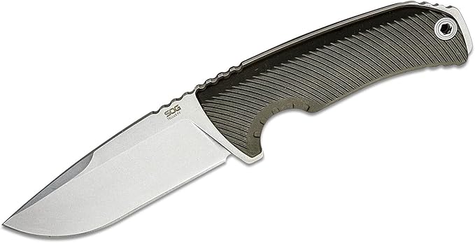SOG Tellus FX Full-Sized Fixed Blade Knives 4.2 Full-Tang CRYO 440C Steel Blade GRN Handle UMS Compatible Sheath