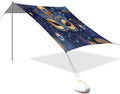 Mardi Gras Peacock Feather Mask Beach Tent Sun Shelter Set UPF50+ UV Protection 10.5 x 9.19 FT Camping Shade Canopy with Sandbags Sand Anchors Carrying Bag and Others