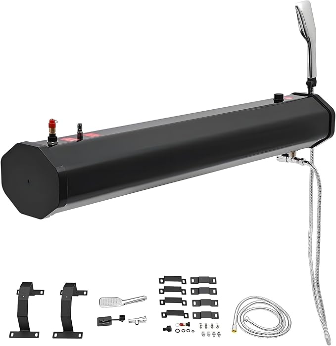 Camping Shower Rinse Kit Roof Rack Mount Road Shower Portable Camping Solar Shower Outdoor Activities Water Supply With Balancing Screws And Metal Feet For Trucks Off Road Vehicles 5.28加仑/20升