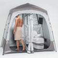 Camping Shower Tent Deluxe Changing Room Easy Set Up Privacy ShelterLarge Toilet Tent with Floor Drain Design for Beach CampingHiking with Stakes and Ropes for Stability