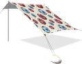 xigua Soccer Beach Tent Sun Shelter with Carrying Bag - Silver Coated Oxford Fabric Beach Canopy for Beach Camping Fishing - Includes Windproof Ropes Sandbags &amp Stakes