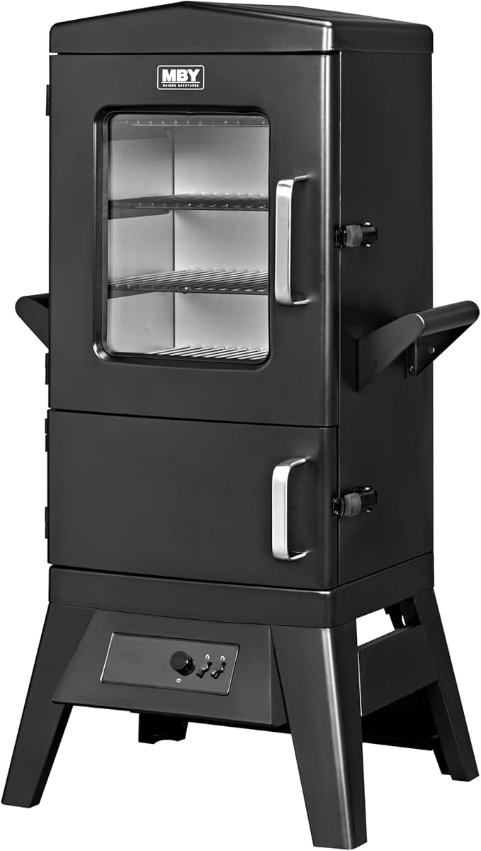 Digital Electric Smoker with Cover LED Display Build in Meat Probe Large Capacity BBQ Smokers 4 Racks Smoke More with 633 sq in Cooking Area
