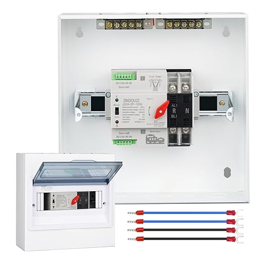 100A Automatic Transfer Switch110V Millisecond Level Dual Power Automatic Transfer Switch Generator Transfer Switch with Metal Distribution Box