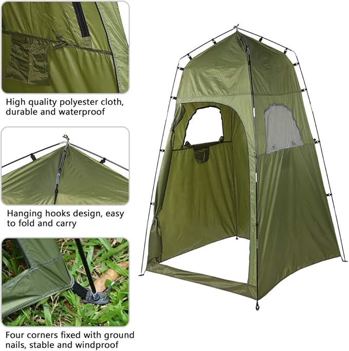 Zerone Portable Outdoor Shower Tent Modern Style 2 Person Windproof Portable Bathroom Shower Travelling Beach