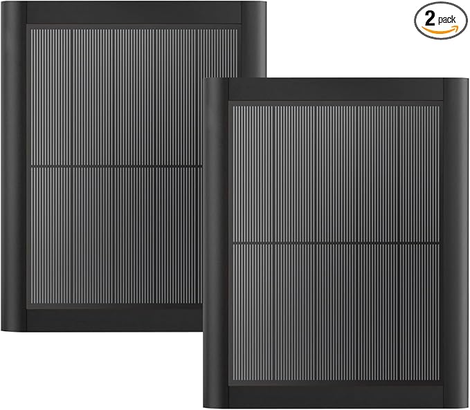 Ring Solar Panel(2nd Generation) 5W Ring Solar Panel Charger with Mount for Stick Up Camera &amp Pro Spotlight Plus &amp Pro Stick Up Cam Battery Spotlight Cam Battery (2 Pack Black)