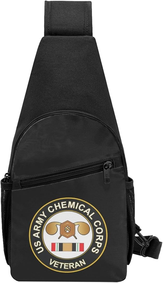 US Army Chemical Corps Iraq Veteran Chest Pack Leisure Shoulder Crossbody Chest Bag
