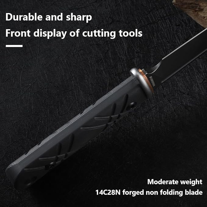 Fixed-Blade Knife with 14C28N Steel 5.03-Inch Blade &amp Kydex Sheath – The Ideal Choice for Outdoor Knives &amp Tools in Camping Fishing &amp Hiking Gear. (sharp blade)