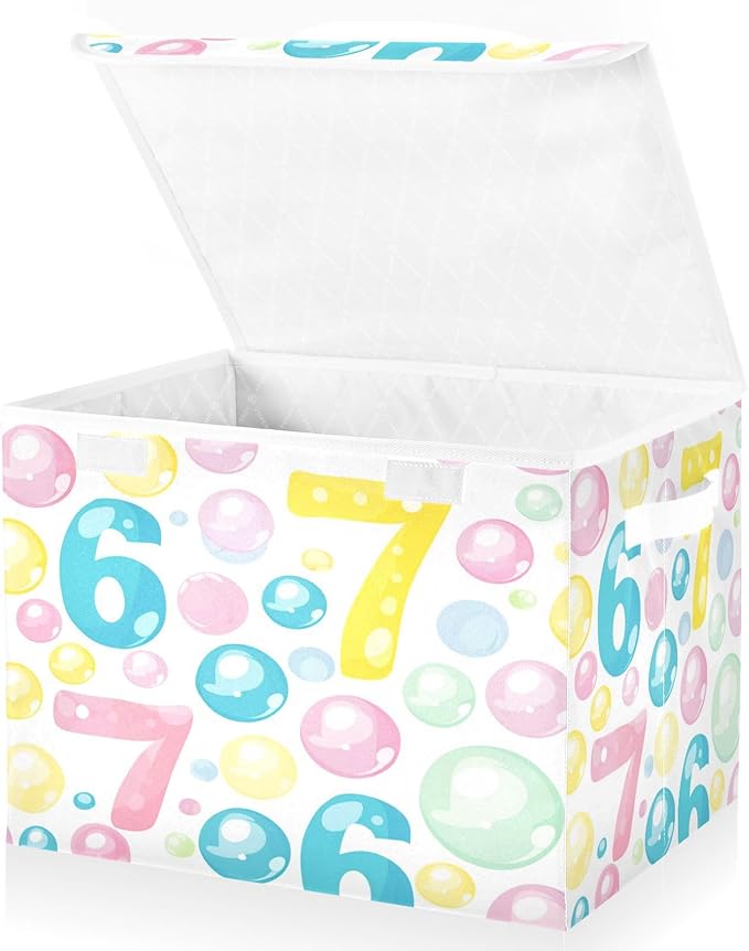 Storage Bins With Lid Stackable Fabric Closet Organizer Clothing Storage Large Boxes For Closet Shelves Bedroom Bubble Style 67