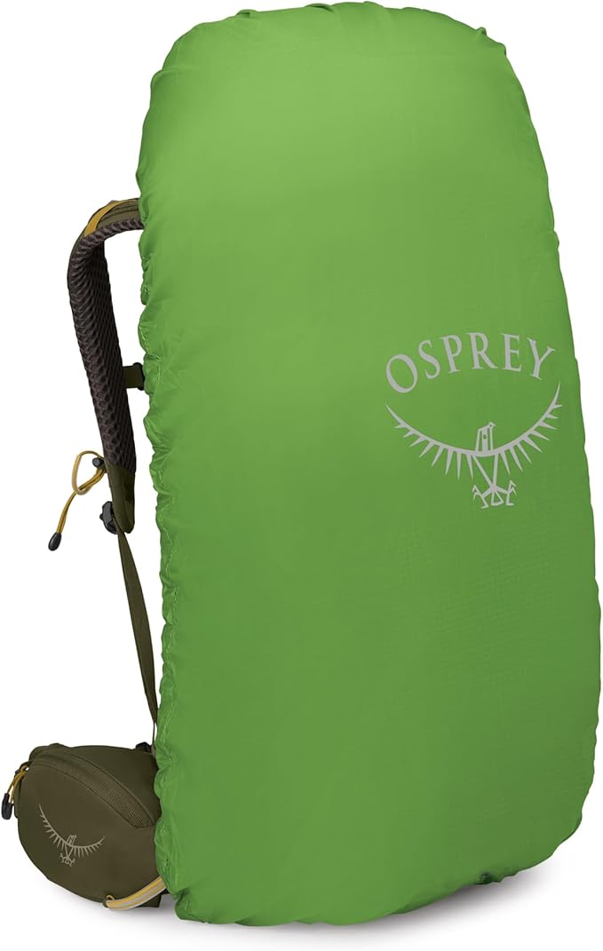 Osprey Kestrel 48L Men's Backpacking Backpack - Hiking &amp Camping Bag with Waterproof Raincover Moss Green Large/X-Large