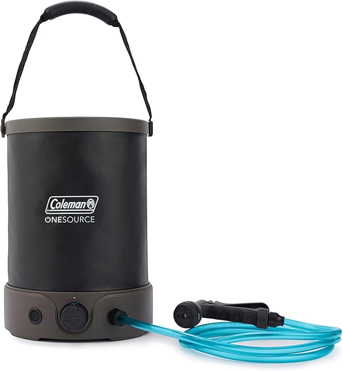 Coleman OneSource Rechargeable Outdoor Camping Gear: Camp Shower Cordless Vacuum Fan Speaker &amp Air Pump Options with Included Rechargeable Battery