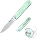 REALSTEEL IRIS Pocket Knife Folding Knife Front Flipper Liner Lock 2.99 12C27 Steel Blade Lightweight G10 Handle 1.74oz Deep-carry Pocket Clip EDC Outdoor Indoor Gifts for Men Women Camping