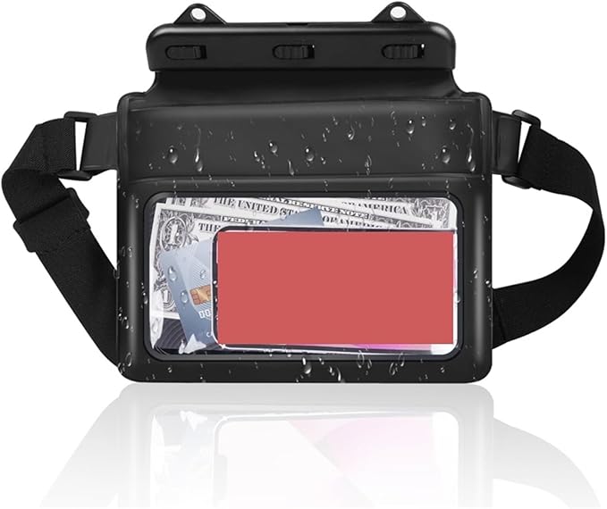 Waterproof Dry Bag Waterproof Dry Bag Pouch for Phone Bag Adjustable Waist Strap Shoulder Bags Underwater Case for Beach Swimming Boating Fishing for SwimmingBoating(White)