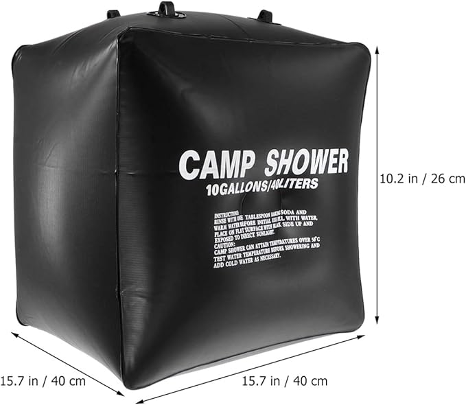 1set Portable Camping Pouch Solar Water Bag Rope Hook Compact Toiletry Bag for Traveling