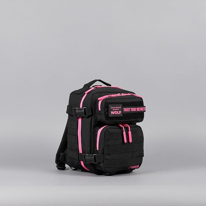 WOLFpak 9L Mini Meal Prep Management Backpack (Black Neon Pink) Lunch Box Cooler Travel Insulated Bag Daypack