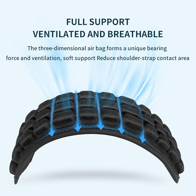 JFT Backpack Strap Pads with Air Cushions for Duffle Bag Anti-gravity Decompression Anti-Slip Ventilation and Heat Dissipation Design Keep Dry(2 PCs)