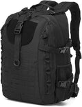 Military Tactical Backpack For Men Laser-Cut Molle Daypack 3 Day for HikingWorkingTravel (black)