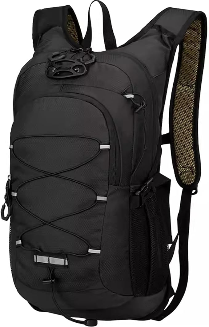 Lightweight Cycling Hydration BackpackLarge Capacity Pack for TravelHikingClimbingSkiingRunning Daypack for Men Women (Black)