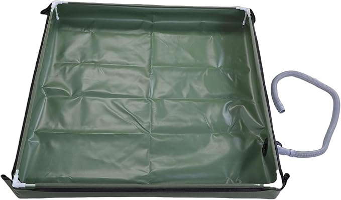 Fabater Portable Shower Pan 31.5x31.5x3.9in Foldable Shower Base &amp Basin Floor with Detachable Drain Pipe Showering Tray for Camping RV Beach
