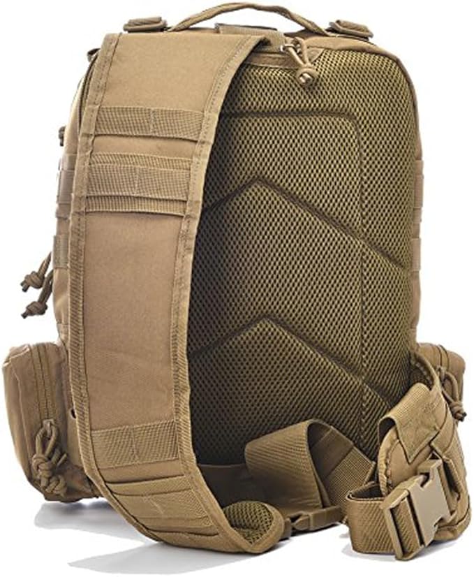 REEBOW GEAR Tactical Sling Bag Military Style Single Shoulder Sling Pack (Style 03-Tan)