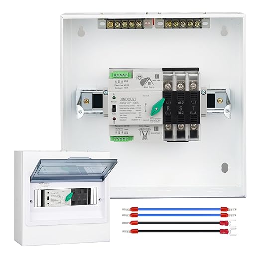 100A PV Automatic Transfer Switch110V Solar Transfer SwitchMillisecond Level Dual Power Automatic Changeover Switch with Metal Distribution Box