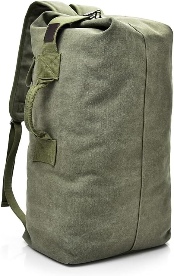 Military Tactical Backpack Large Capacity Travel Climbing Bag Duffel Bag Top Load Double Strap Canvas Backpack