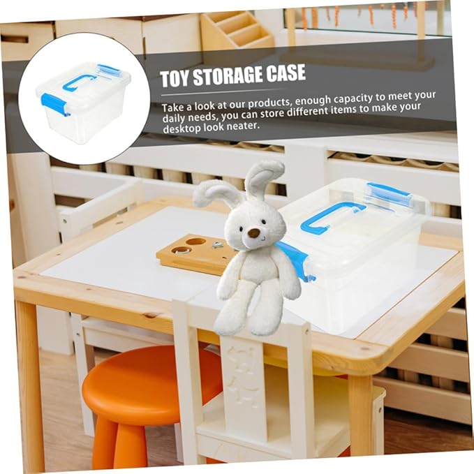 Levemolo 5pcs Stackable Storage Bins for Organization Material Desk Storage Organizer Lids Portable Makeup Container for Home Office