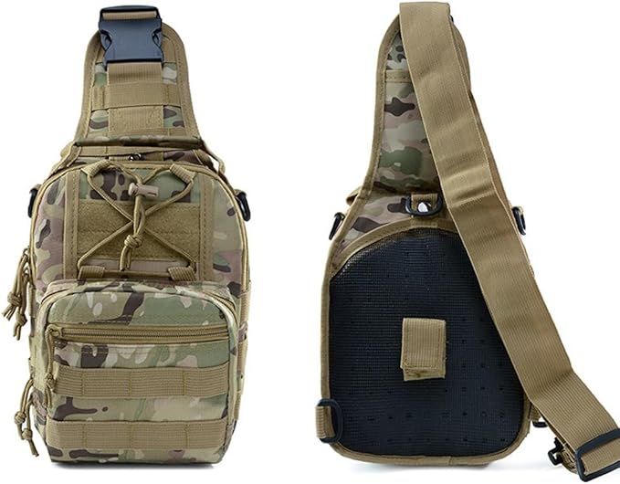 Tactical Sling Bag Pack Military Rover Shoulder Sling Backpack EDC Molle Assault Range Bag (CP)