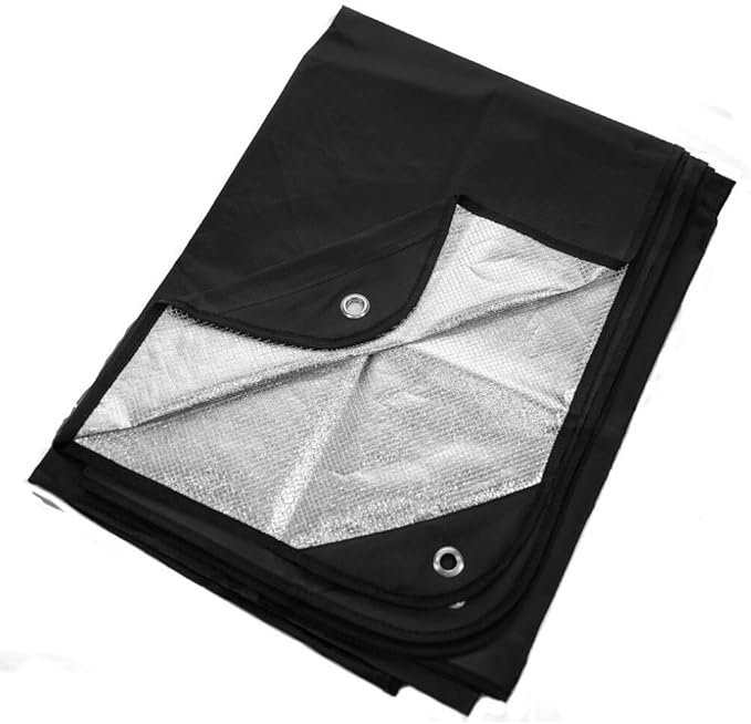Arcturus Insulated Tarp Reusable Heavy Duty Thermal Survival Blanket – 60x82in Reflects 90% Body Heat Waterproof Windproof 3-Layer Design Reinforced Grommets Black