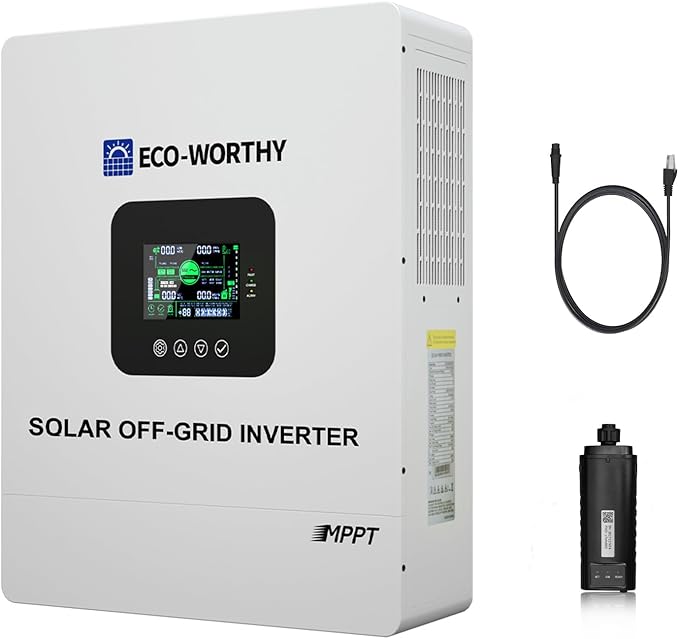 ECO-WORTHY 5000W UL1741 Solar Off-Grid Split-Phase AIO Inverter 48Vdc to120Vac 5500W@500V PV Input