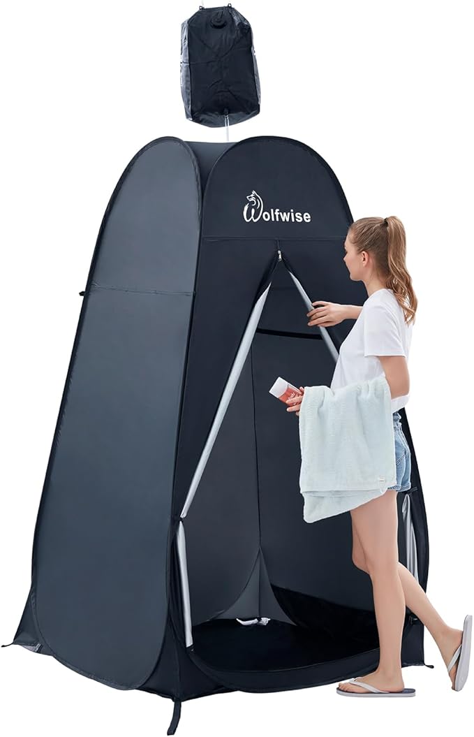 WolfWise Pop Up Changing Tent for Beach Camping Portable Shower Tents Outdoor Privacy Bathroom Change Dressing Clothes Tent Pop Up Instant for Camp Toilet 6.2ft/6.6ft/6.9ft High