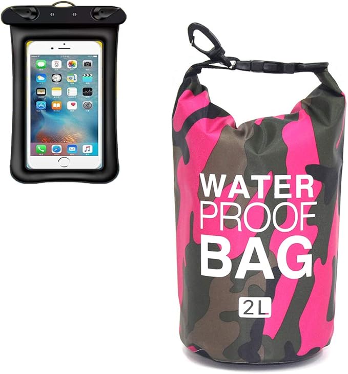 Waterproof Dry Bag 2L/5L/10L/15L/20L/30L Roll Top Sack Keeps Gear Dry for Kayaking Rafting Boating Swimming Camping Hiking Beach Fishing with Free Waterproof Phone Case