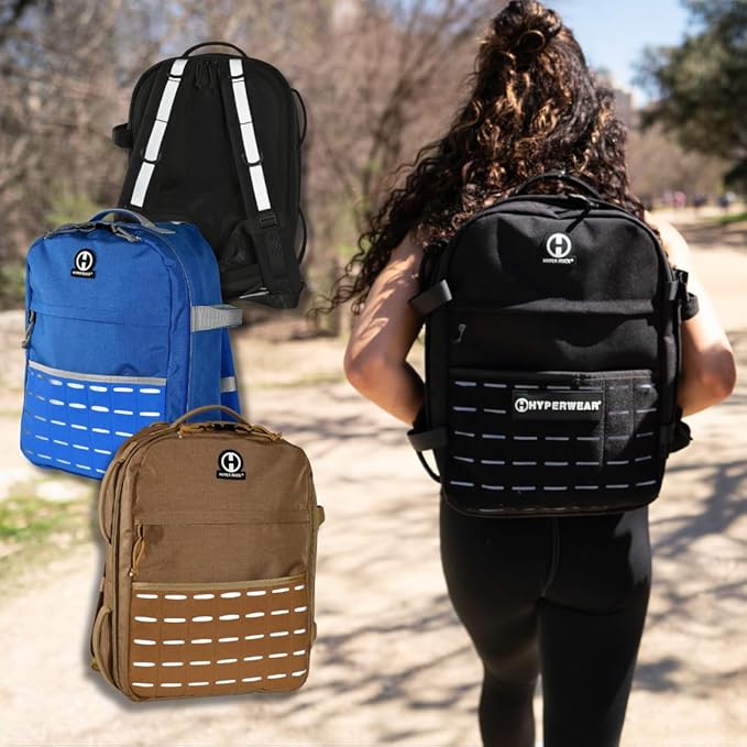 HYPERWEAR Hyper Ruck® 20L Rucking Backpack – Modular Load System Laptop &amp Plate Sleeves Fitness Hiking &amp EDC (Empty)