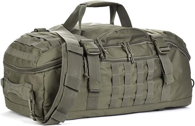 Miramrax Travel Duffle Bag Backpack for Men - Large Tactical Bags Weekender Gym Bag for Overnight Traveling Military Workout Deployment Sports (Green 45L)