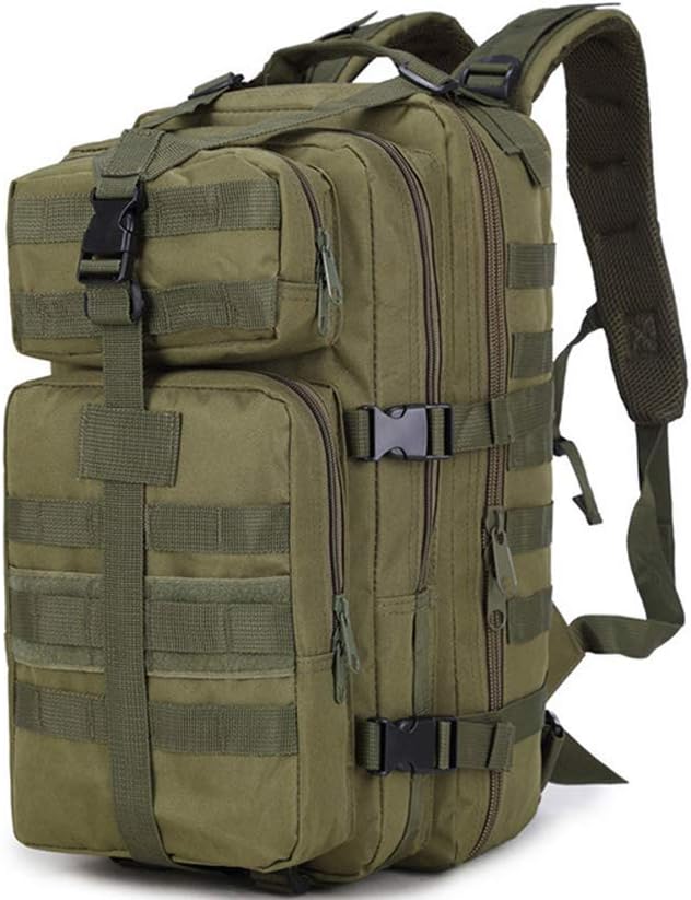 Outdoor Sports Pack Hiking Bag Tactical Rucksack Camo Knapsack Combat Camouflage Tactical 35L Molle Backpack - Green