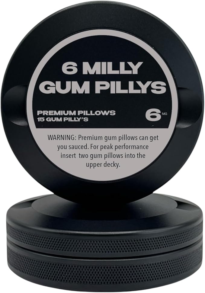 6 Milly | Metal Container for Zyn Premium Aluminum Can &amp Rugged Pouch Holder | Extra Capacity Knurled Grip &amp Used Pouch Storage | EDC (Black)