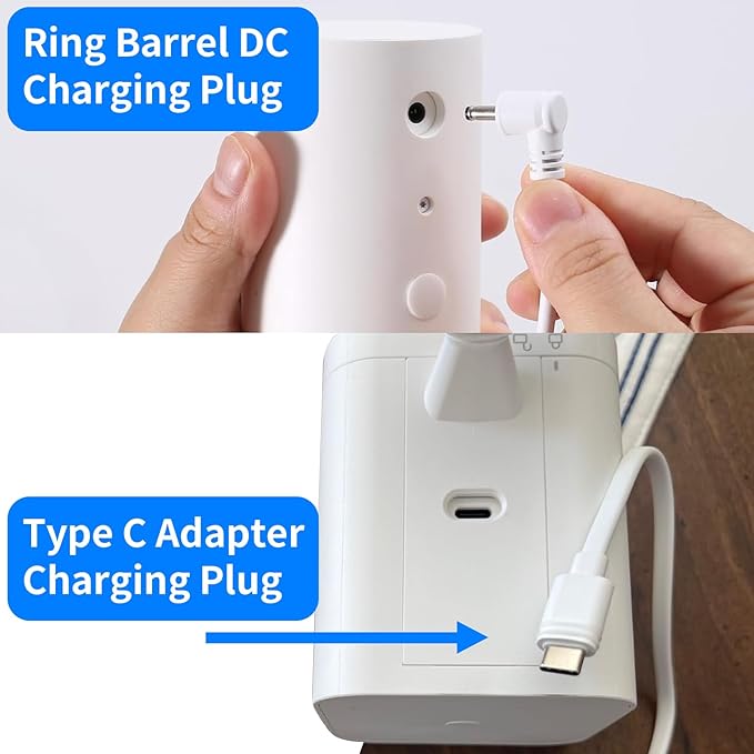 6W Solar Panel Charger for Ring Camera Compatible with Ri ng Stick Up Camera and Ring Spotlight Plus/Pro Camera Battery Waterproof (White 2Pack)