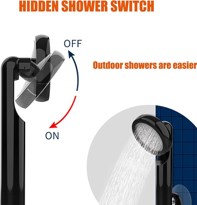 Portable Outdoor Shower with Smart Electric Pump Detachable Battery for Camping Beach Pet Plant Car Wash