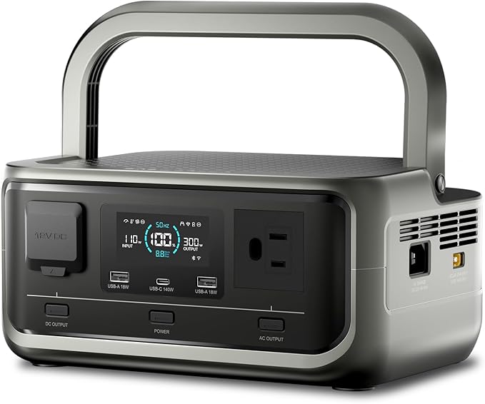 ALLPOWERS VOLIX P300 300W(600W peak) Portable Power Station with UPS Function256Wh LiFePO4 BatteryMPPT 110W Max1-Hour AC Fast Charge to 80%Home BackupOfficeRVCamping