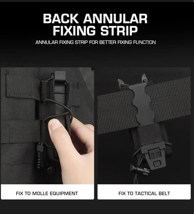 Tactical 9MM Mag PouchMolle Pistol Single Flashlight Magazine Pouch for Torch Holder Hunting Holster Shooting Airsoft (Pack of 2)