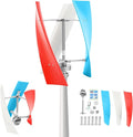 400W Wind Turbine Generator Kit 12V Vertical Helix Wind Power System with Controller 3 Blades for Marine RV Home Outdoor Energy Garden Hybrid Solar Wind System Portable for DIY Users