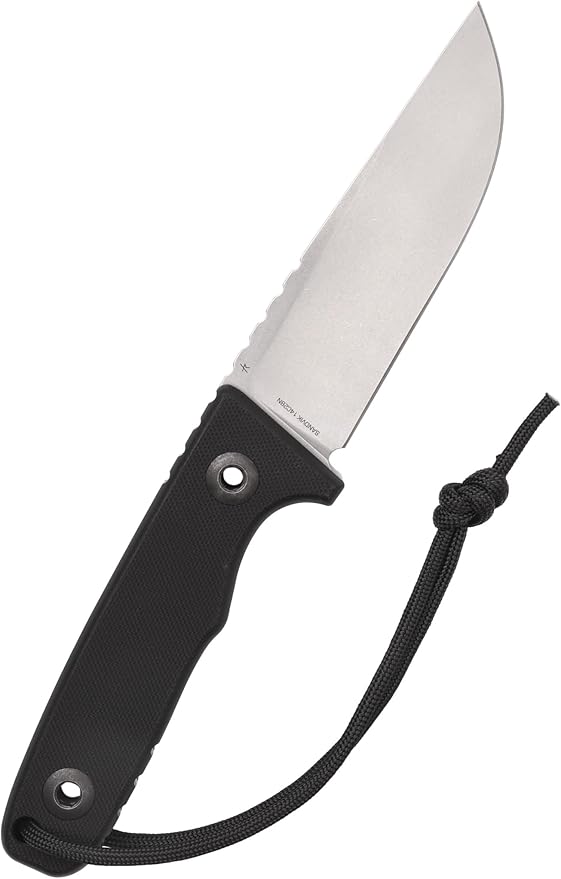 SCHNITZEL TRI - Outdoor Knife with Kydex Sheath and Dangler Carrying System – Bushcraft-Knife Outdoor Leisure Adult (Black)