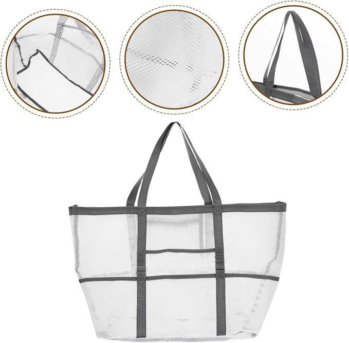 Housoutil 5pcs Mesh Shower Tote Bag Portable Mesh Shower Bag for Travel Beach Outdoor Activities for Bath Toys Daily Use
