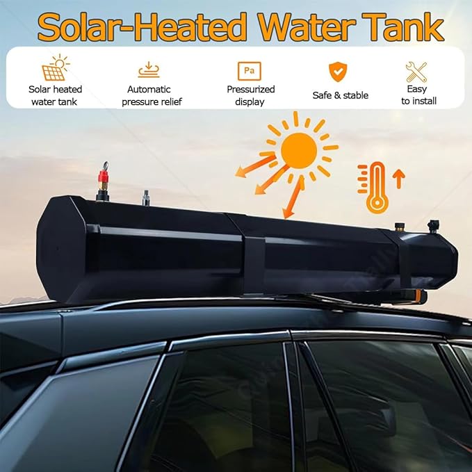 Pressurized Water Tank Camping ShowerTemperature Adjustment Garden Showering MachineOverlanding Portable Water Storage Mountfor HikingCar WashPet CleaningBeach Vacation 30L
