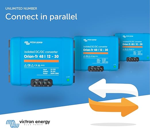 Victron Energy Orion-Tr DC to DC Converter - 48/12-Volt 30 amp 360-Watt - IP43 Protected - for Dual Battery Systems - Isolated